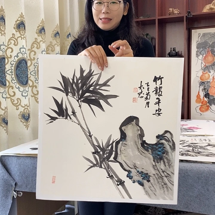 国画纯手绘国画写意作品50*50