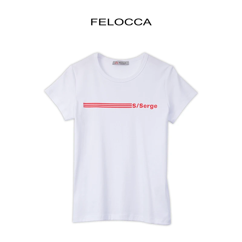 NO退NO换【FELOCCA】简约印花十字百搭减龄短袖T恤CC1952