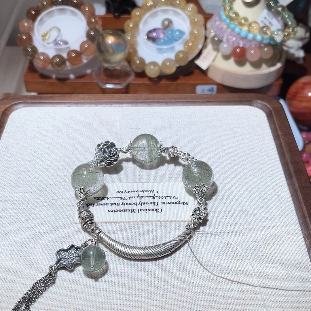 水晶手链未镶嵌笨****?绿幽灵