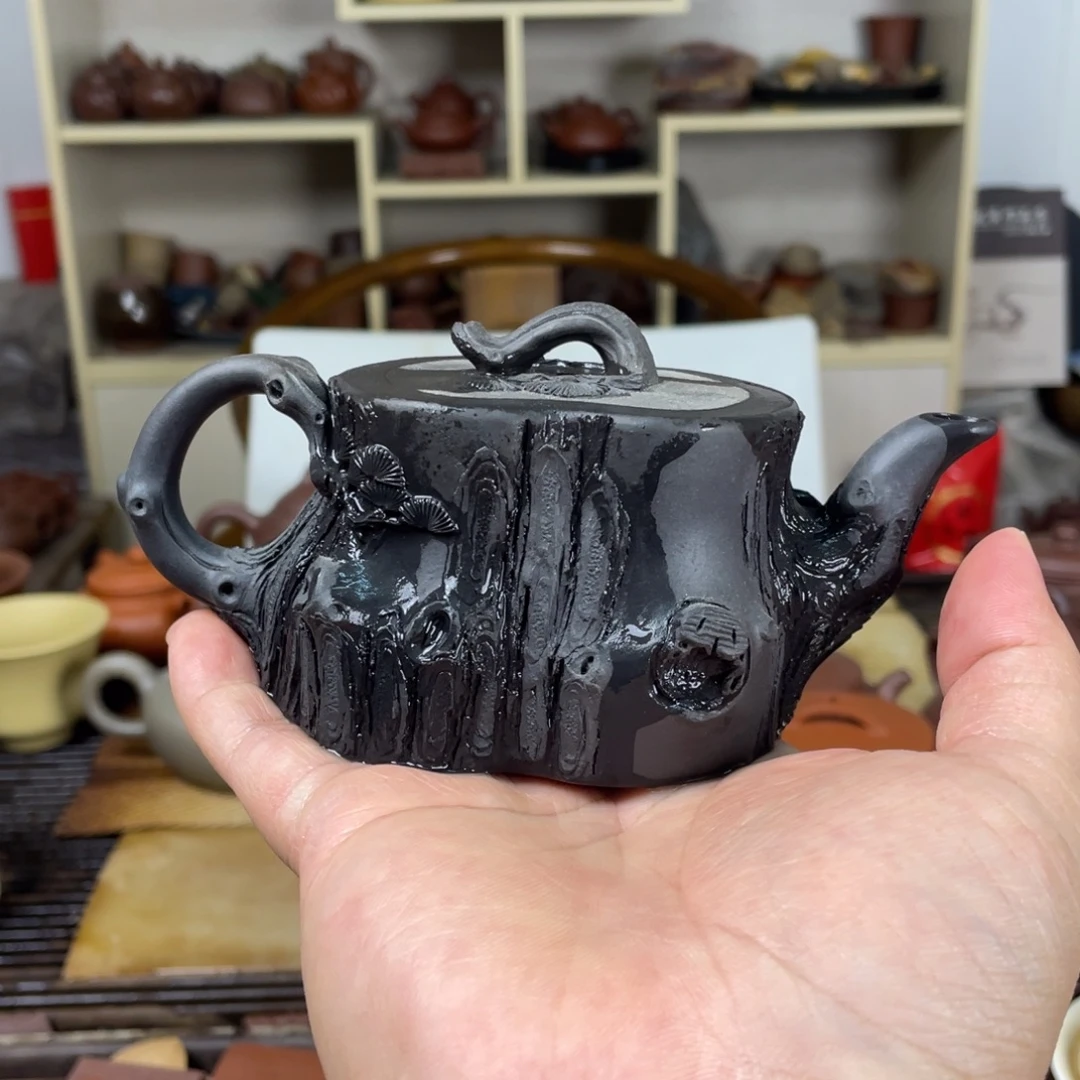 安***檀紫砂茶壶捂灰松桩