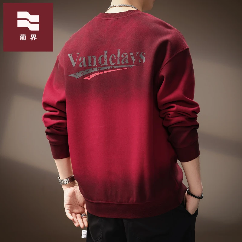 高端美式复古水洗重磅做旧卫衣男士秋季新款宽松套头休闲长袖男装