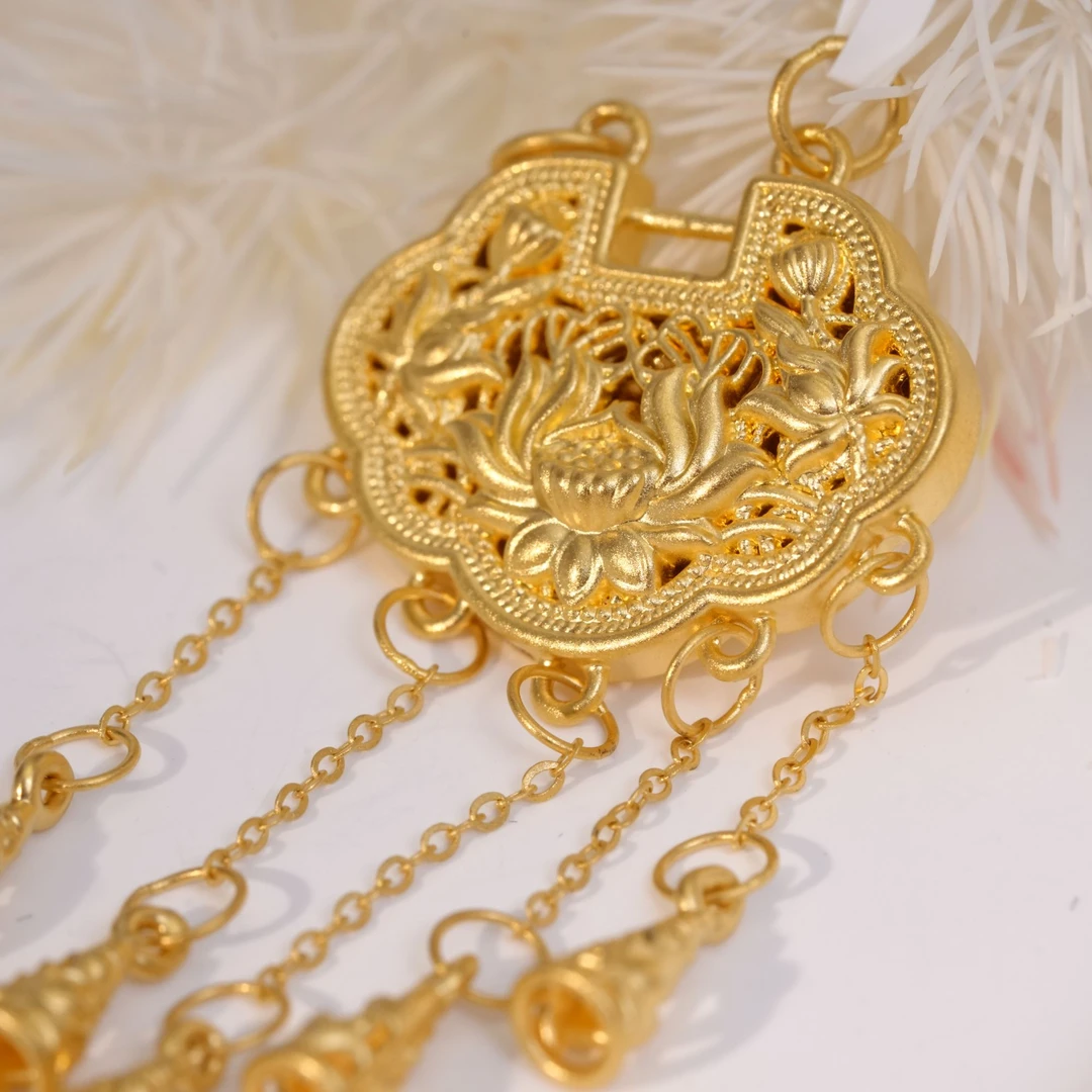 【小辛专属】足金999天子门生锁包古法黄金吊坠挂坠 2.4 GP307