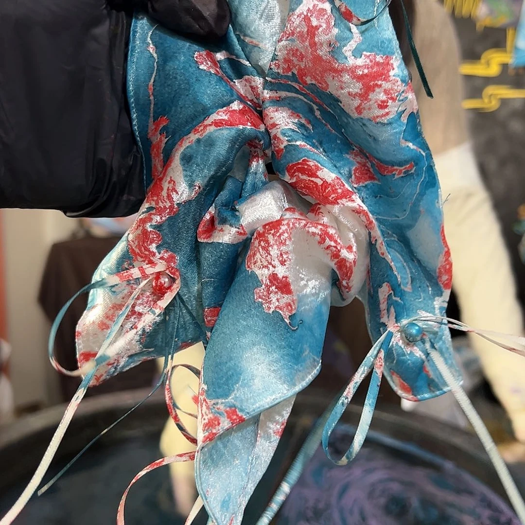 739新款方巾发圈锦鲤