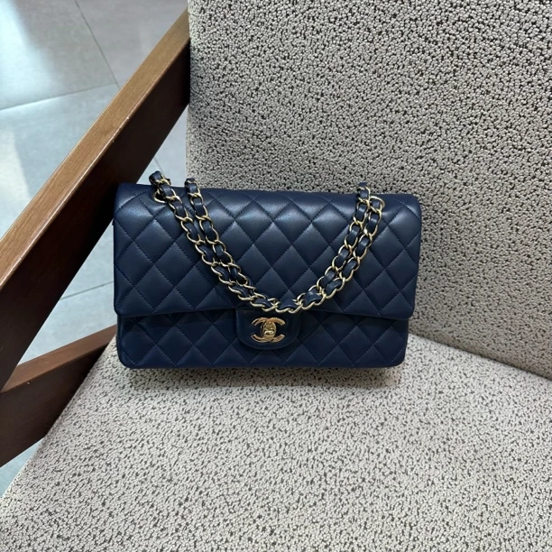 未使用 Chanel/香奈儿 cf中号蓝色23芯片羊皮 (US5568)
