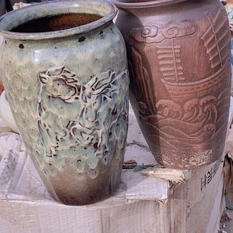 紫砂花盆口15高度26瑕疵