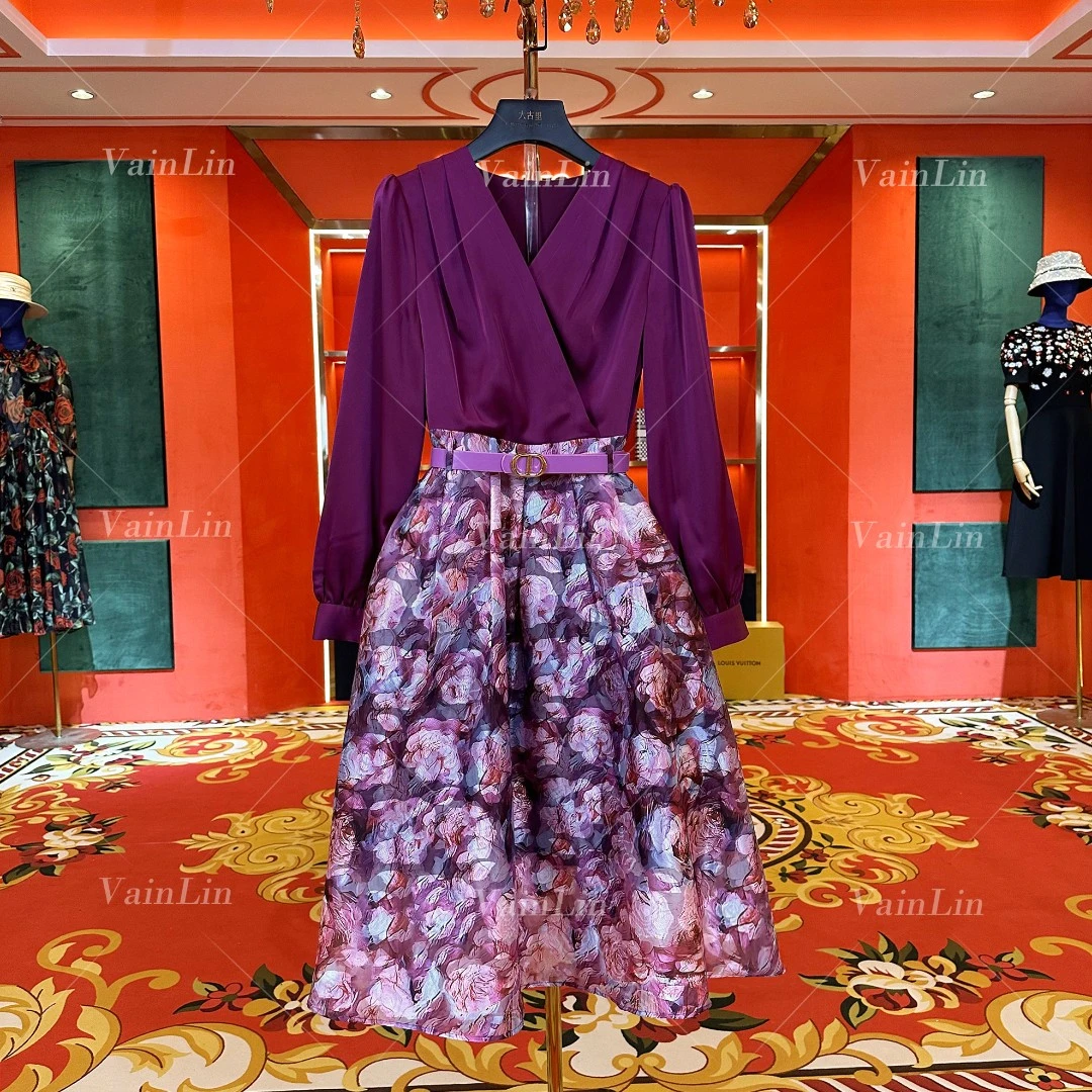 【悠】法恩琳法式设计师定制款显瘦优雅轻奢连衣裙 0070