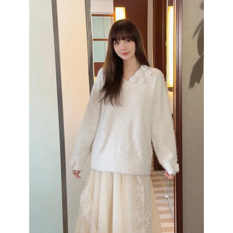 Lulusmiracle【花匠之心】李小璐同款宽松绵羊毛长袖针织衫