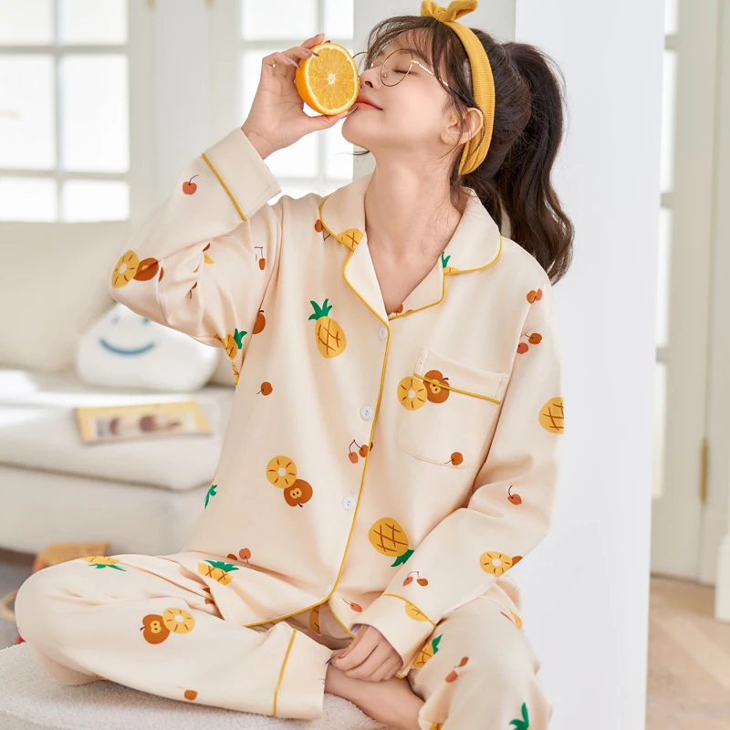 睡衣女士春秋款2025年长袖大码夏天新款可爱秋冬季家居服两件套装