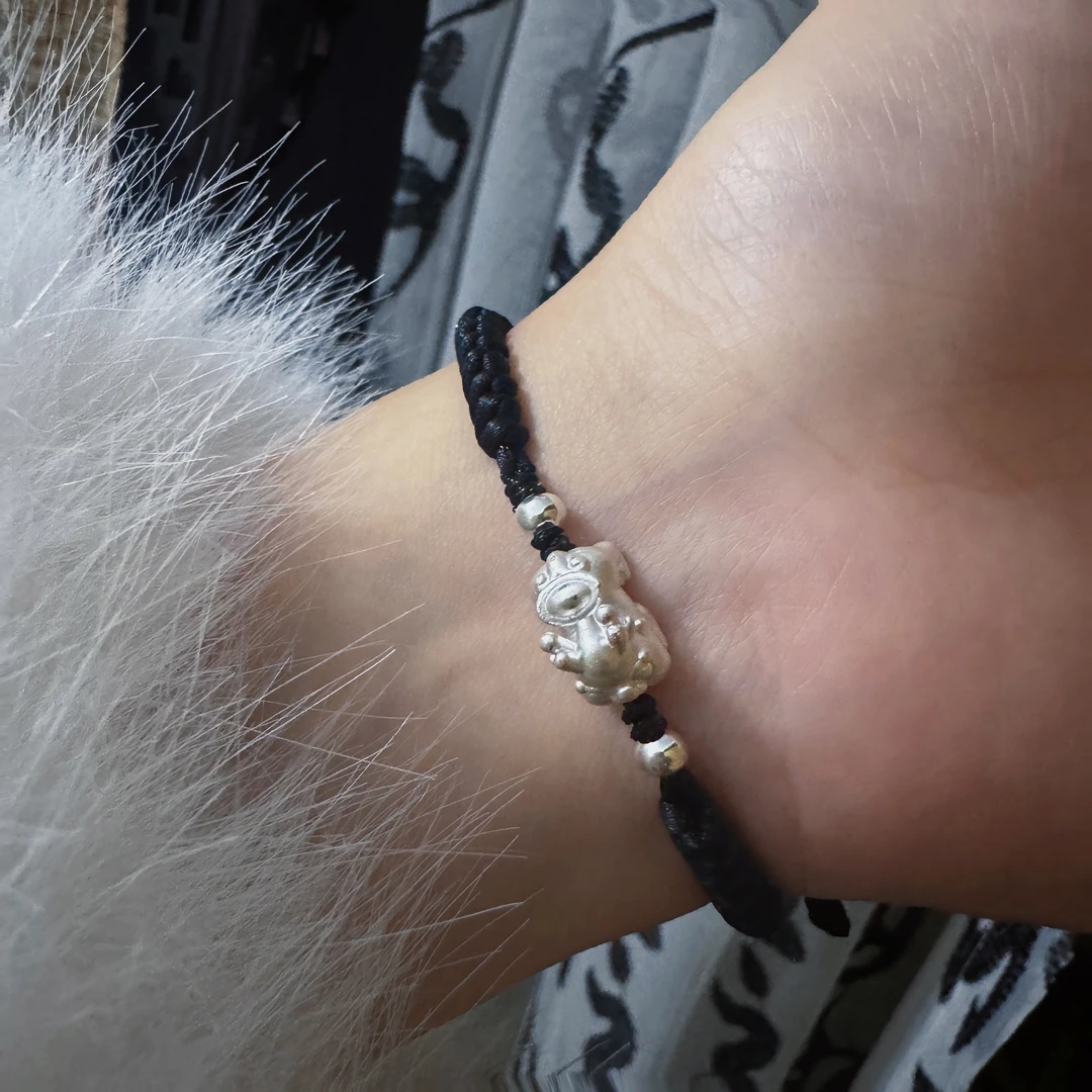 足银手链 招财貔貅宝宝情侣手链999纯银手绳520礼物送男女友