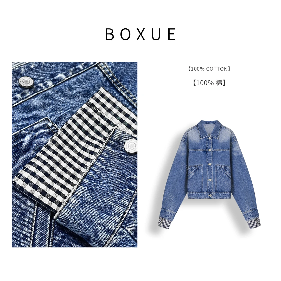 BOXUE‘’巴赫‘’2025春季新款高级感轻奢牛仔外套#250212W197