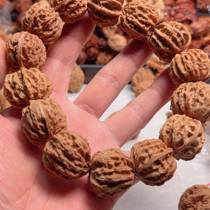 文玩核桃手串野生磨盘十道筋