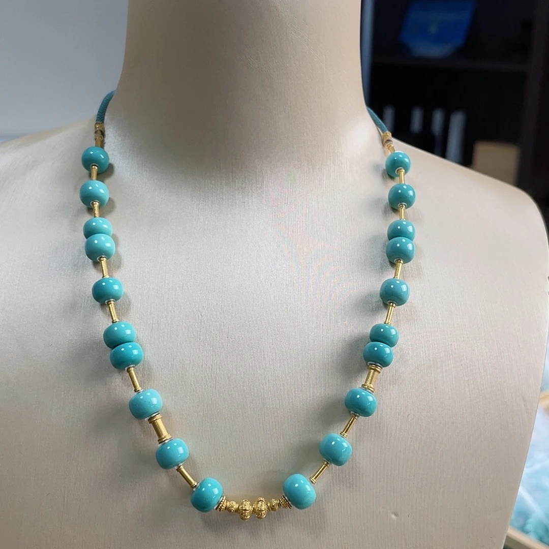 绿松石珠宝奇石18K金镶嵌