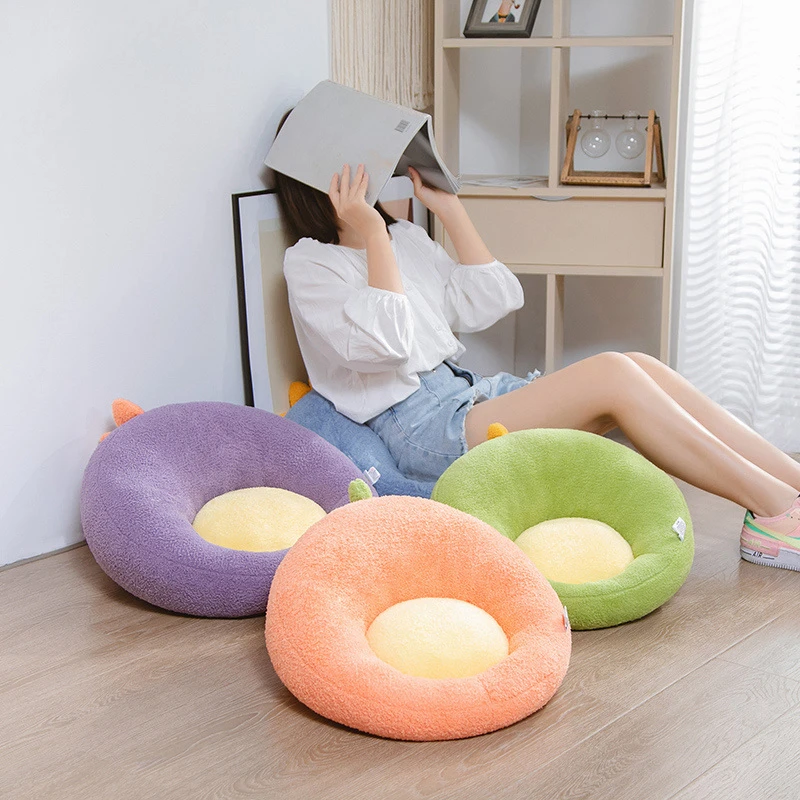 原长【海格沙发坐垫】网红可爱卧室毛绒加厚榻榻米圆形地暖坐垫
