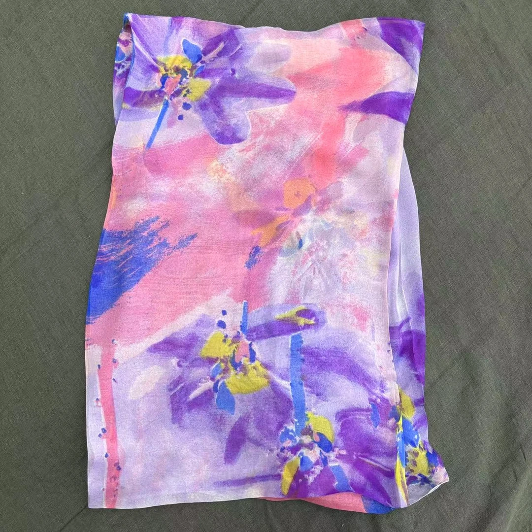 某海故事 桑蚕丝丝巾 140*180