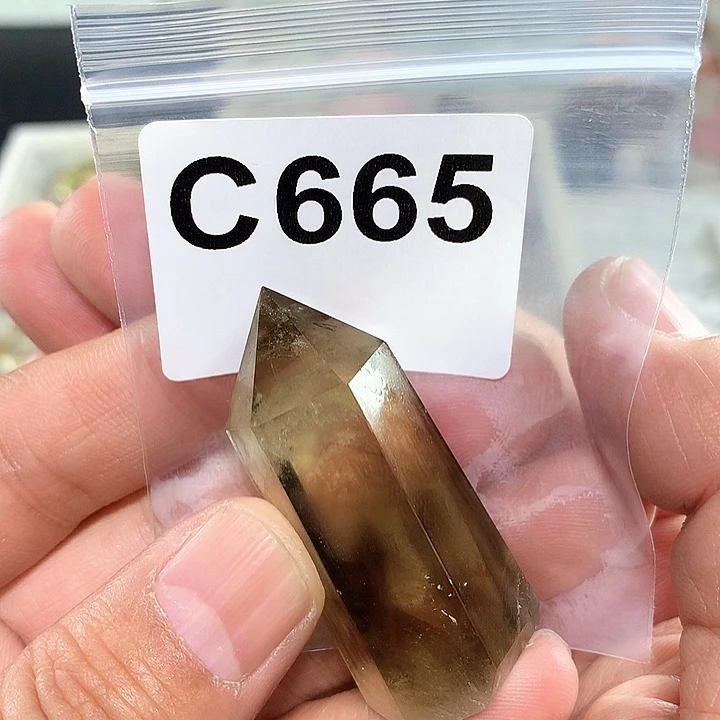 黄晶天然水晶柱子C665未镶嵌漫**瞬