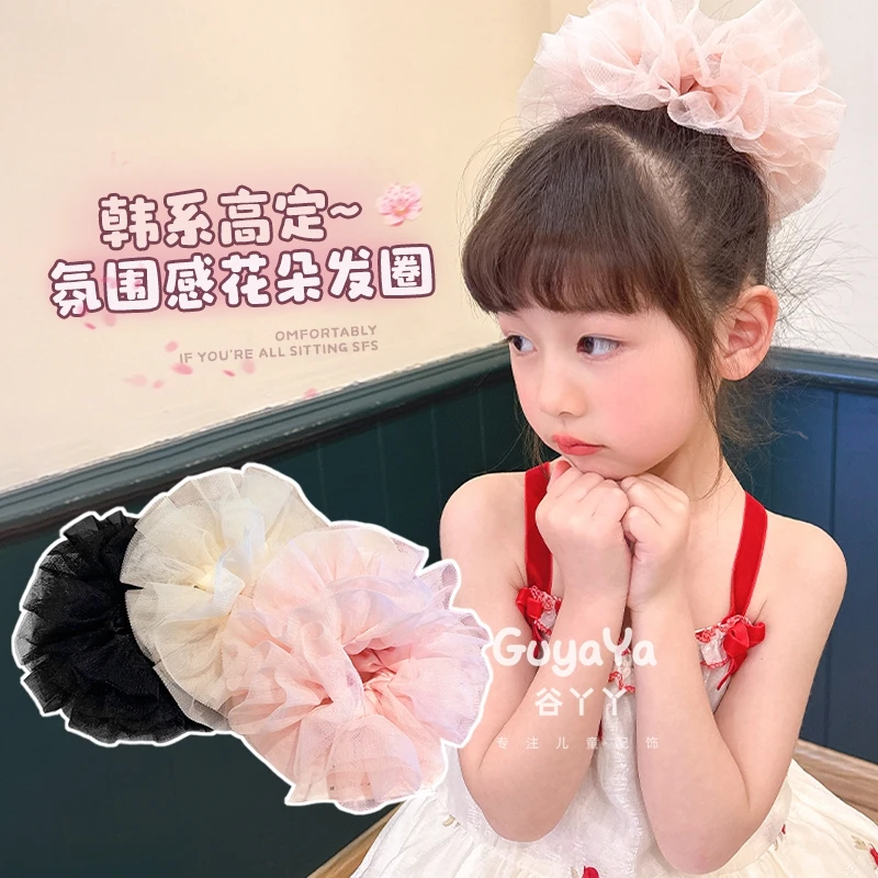 大号超仙公主蕾丝网纱儿童大肠发圈夏季新款女孩发绳皮筋女童头饰