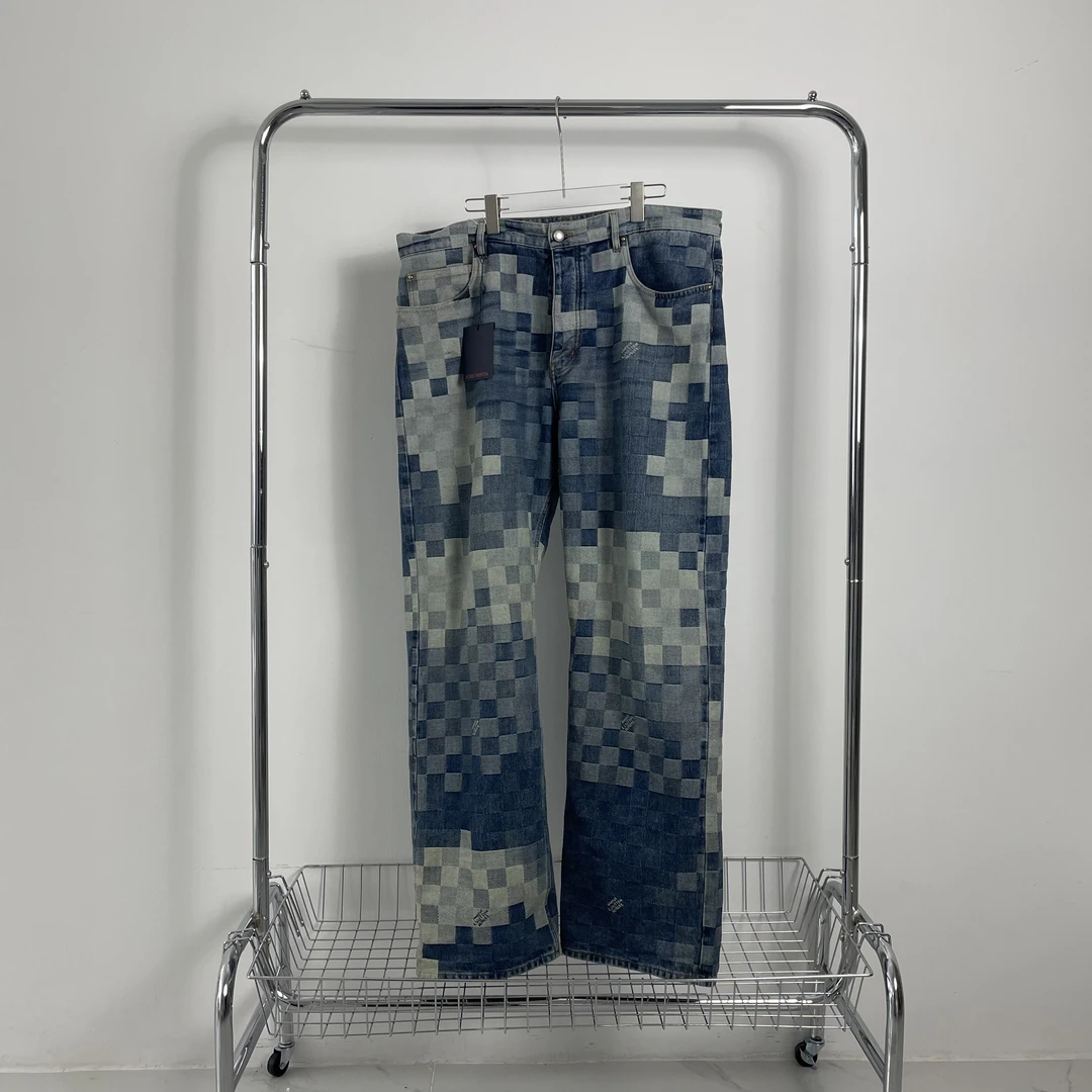 全新未使用 LouisVuitton/路易威登 马赛克牛仔裤 yy00575 尺码38