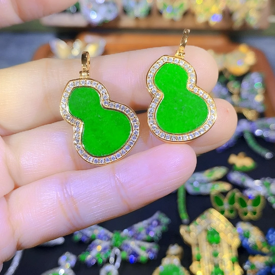 吊坠(不含链)银S925镶嵌翡翠多样性发其一