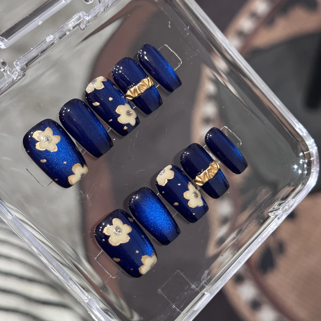 蓝棕红绿·纯手工穿戴甲定制款