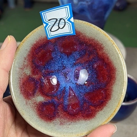 瓷片钧瓷手工艺品杯子