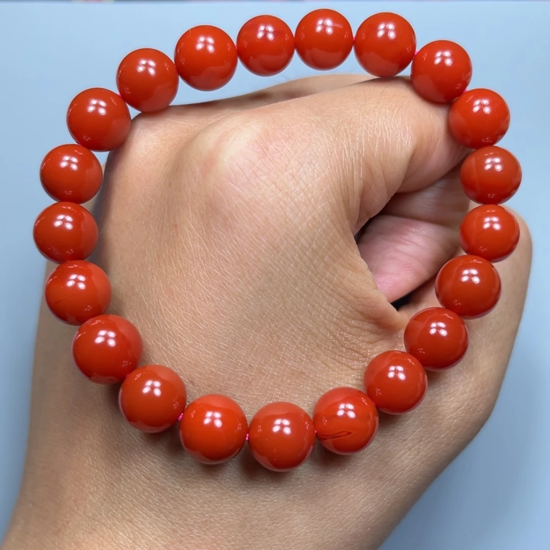 南红玛瑙辣椒红手串9mm+未镶嵌