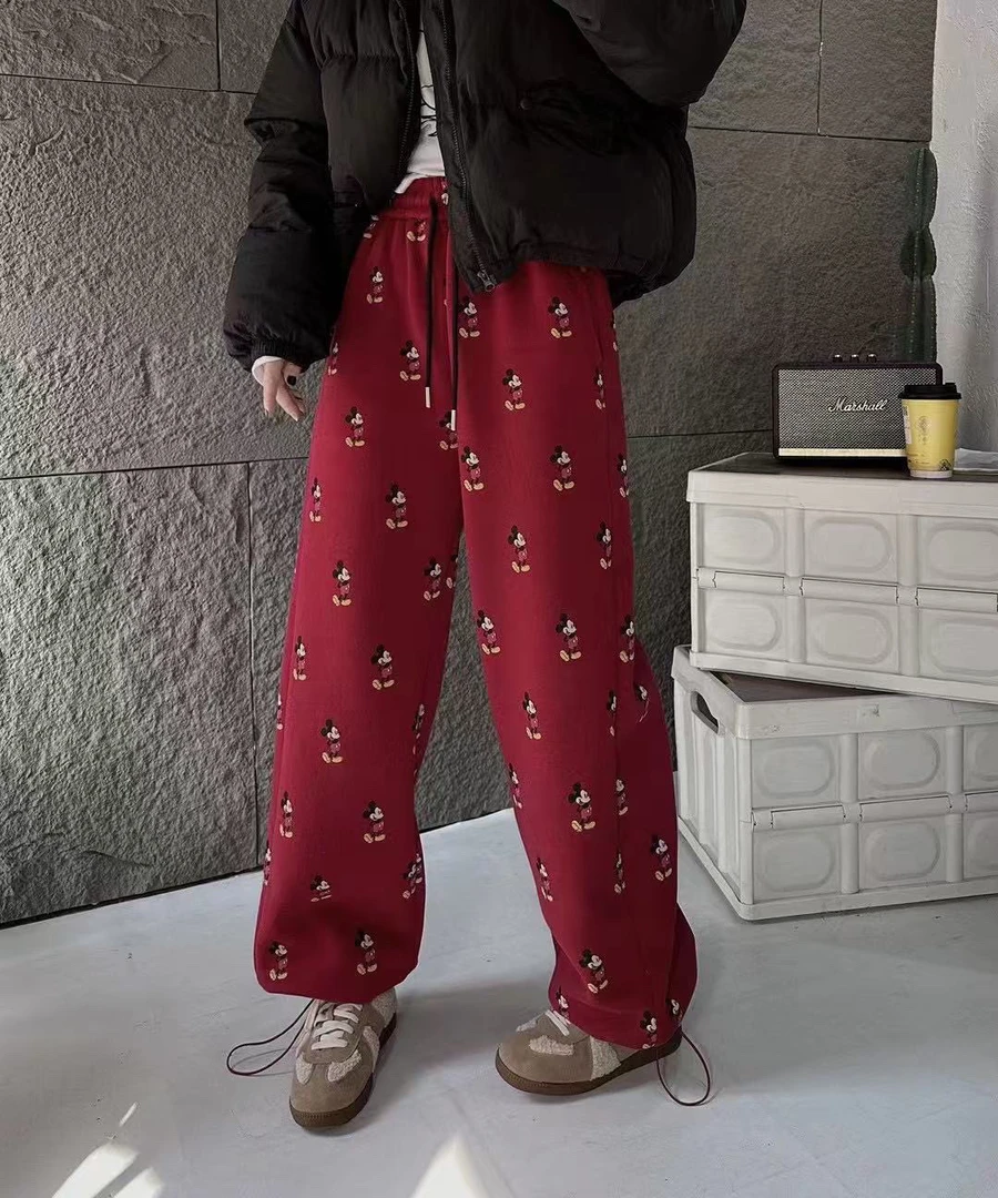 《秀秀精选》FFKY 88698高腰抽绳米奇两穿卫裤