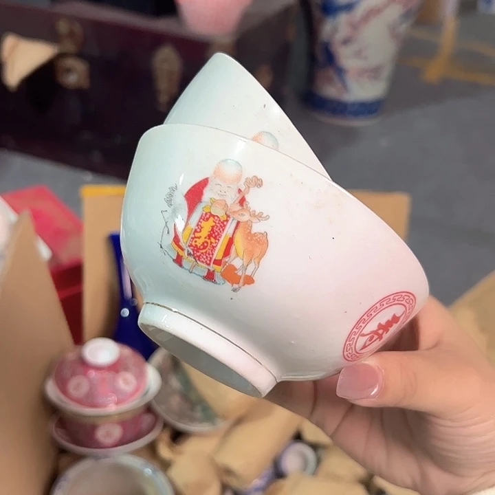 茶杯本山绿泥景德镇陶瓷