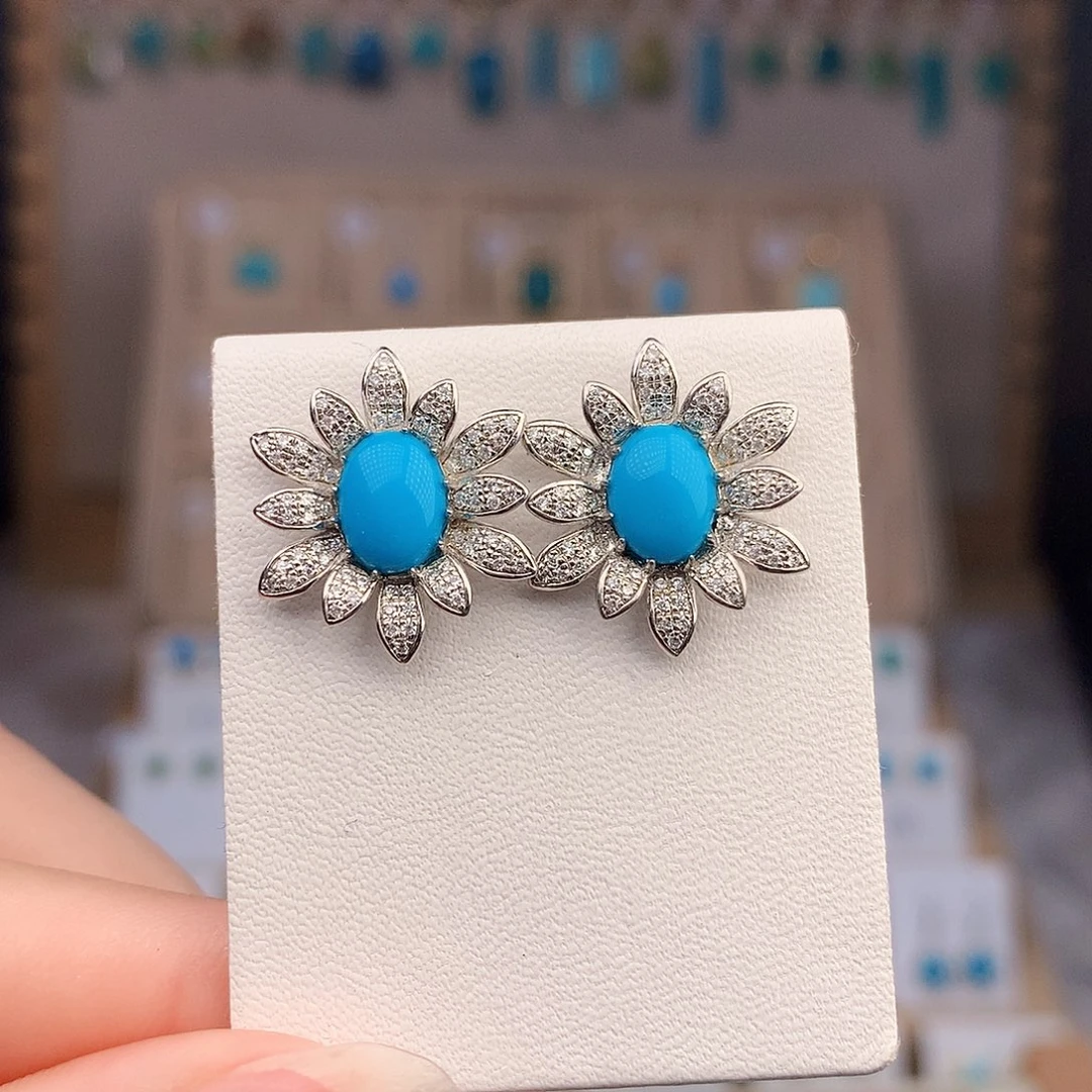 绿松石银S925镶嵌颈饰