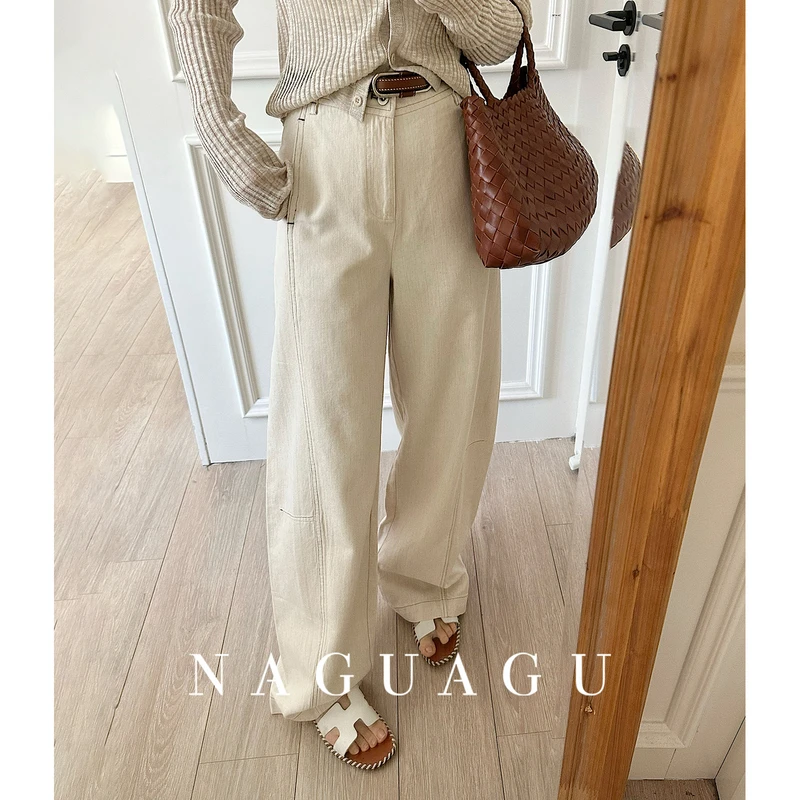 【老麻麻裤】天丝+亚麻 简约宽松显瘦裤子通勤休闲裤女