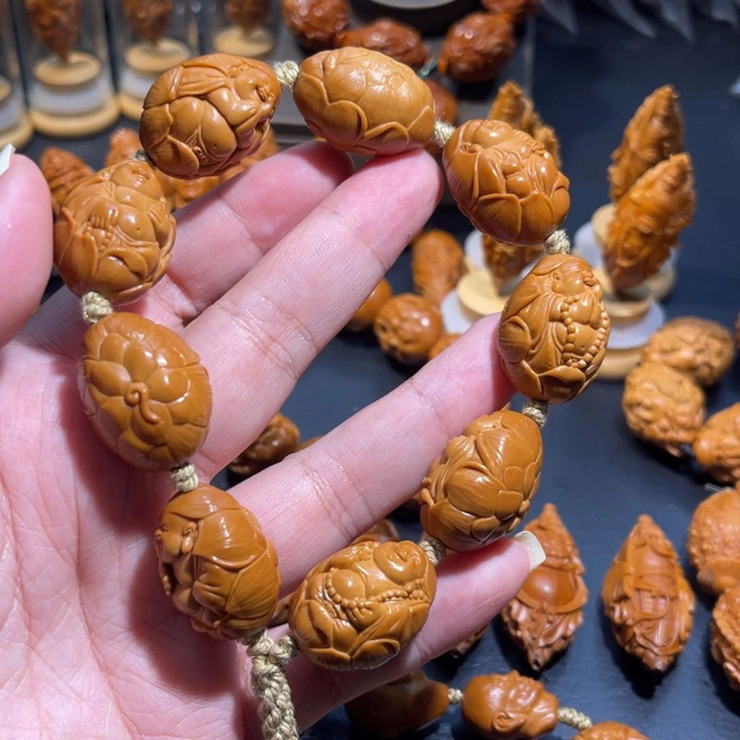 ****极橄榄核手串/手链弥勒莲花