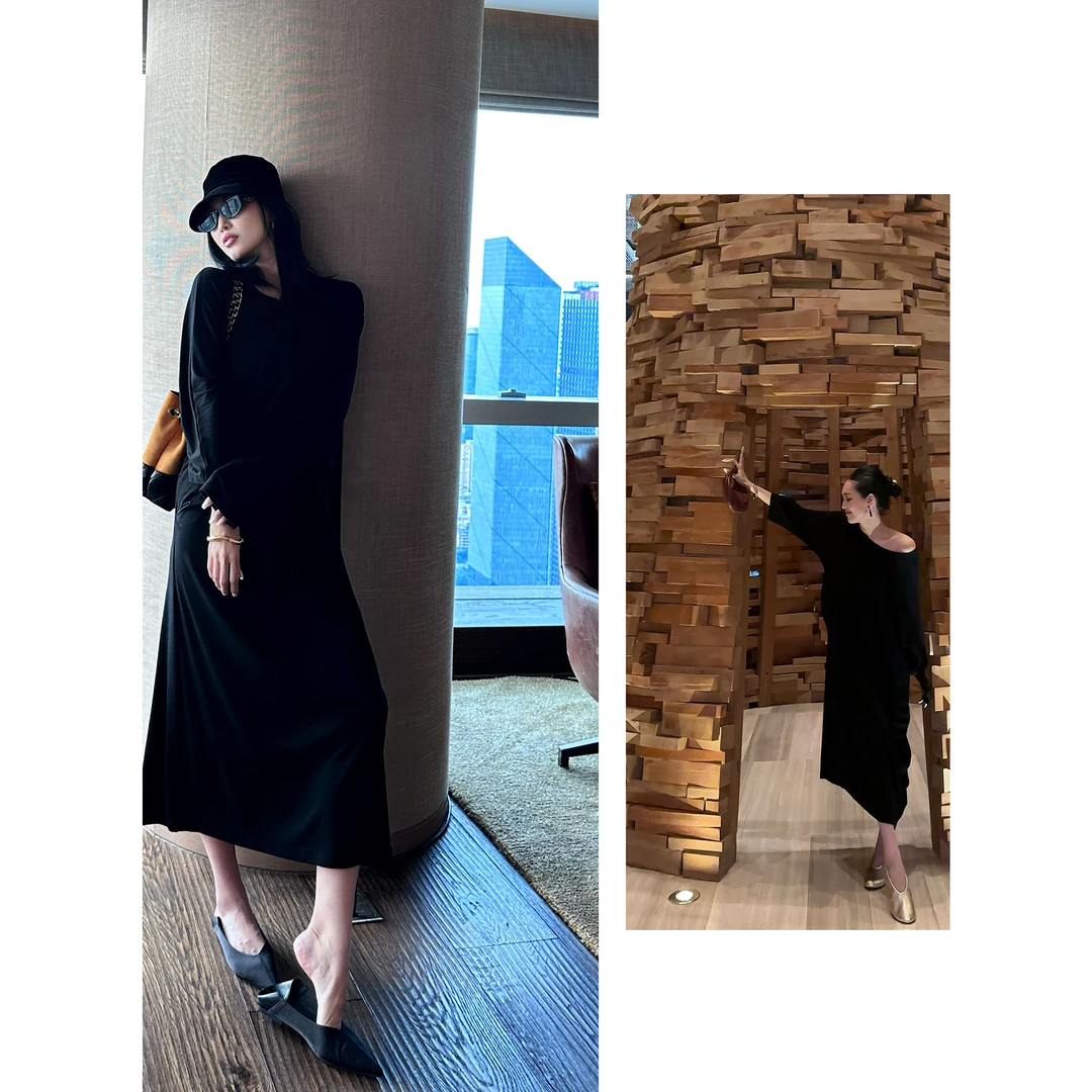 紫紫   巴家AB袖(秋冬版)莱赛尔羊毛不对称主义连衣裙ZD08LZYL641