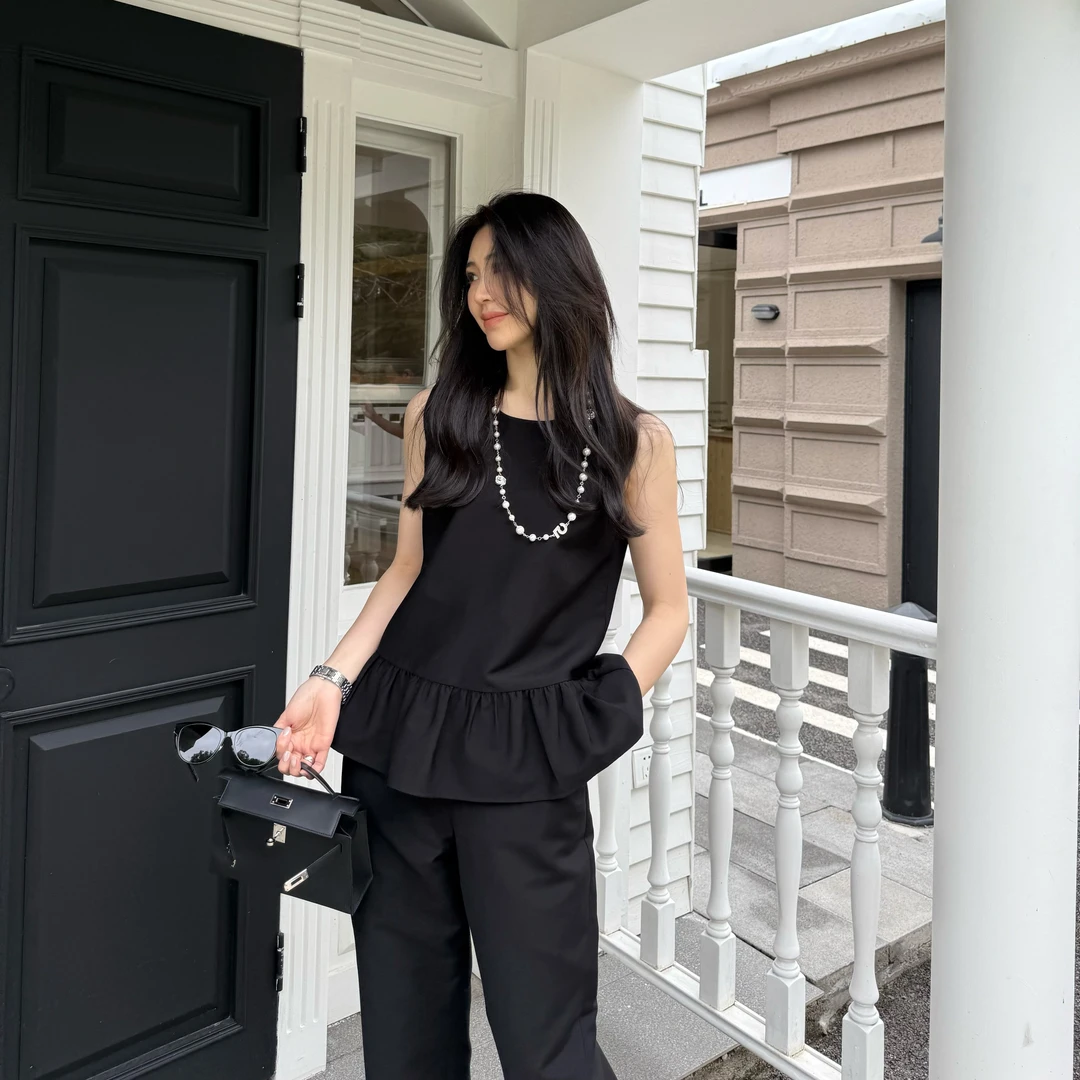 王嬛嬛MsLime25年新款【晴风】时尚休闲气质裤子HC2C2086