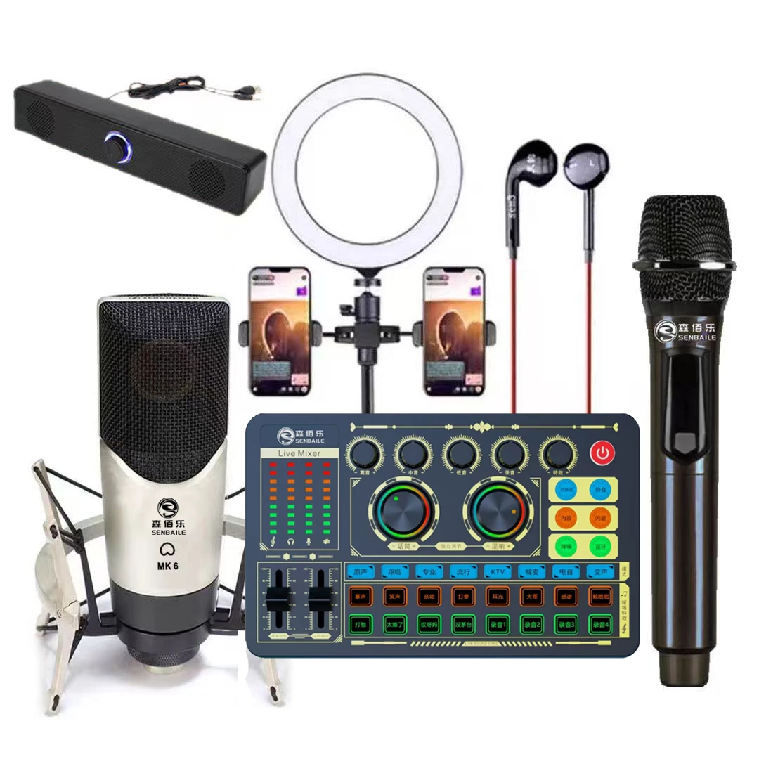森佰乐F996 MK6声卡套装网红无线专业录音通用室内外置降唱歌录音