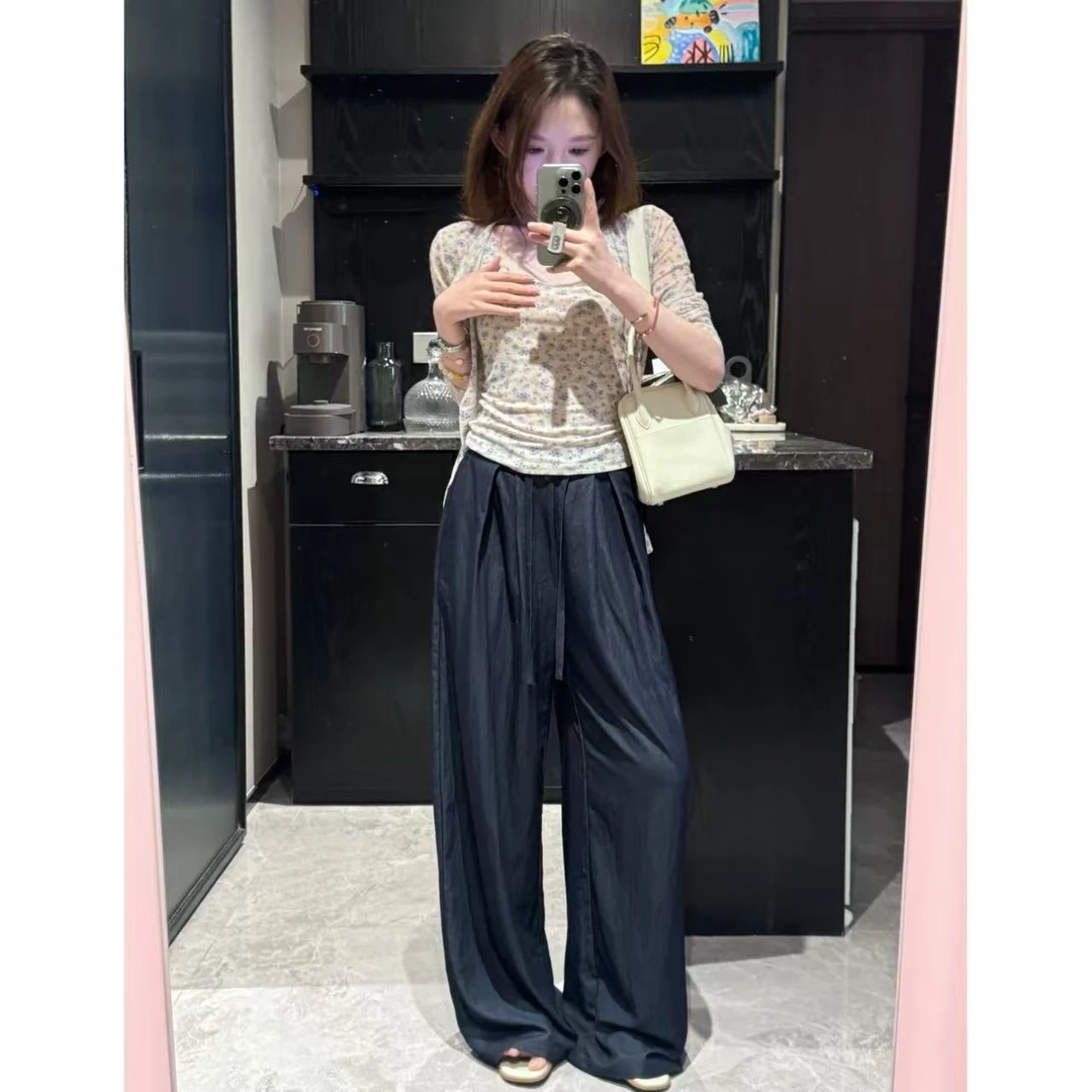 RUIRUI瑞夏季阔腿高腰时尚薄款垂感休闲裤阔腿裤KZ1062R