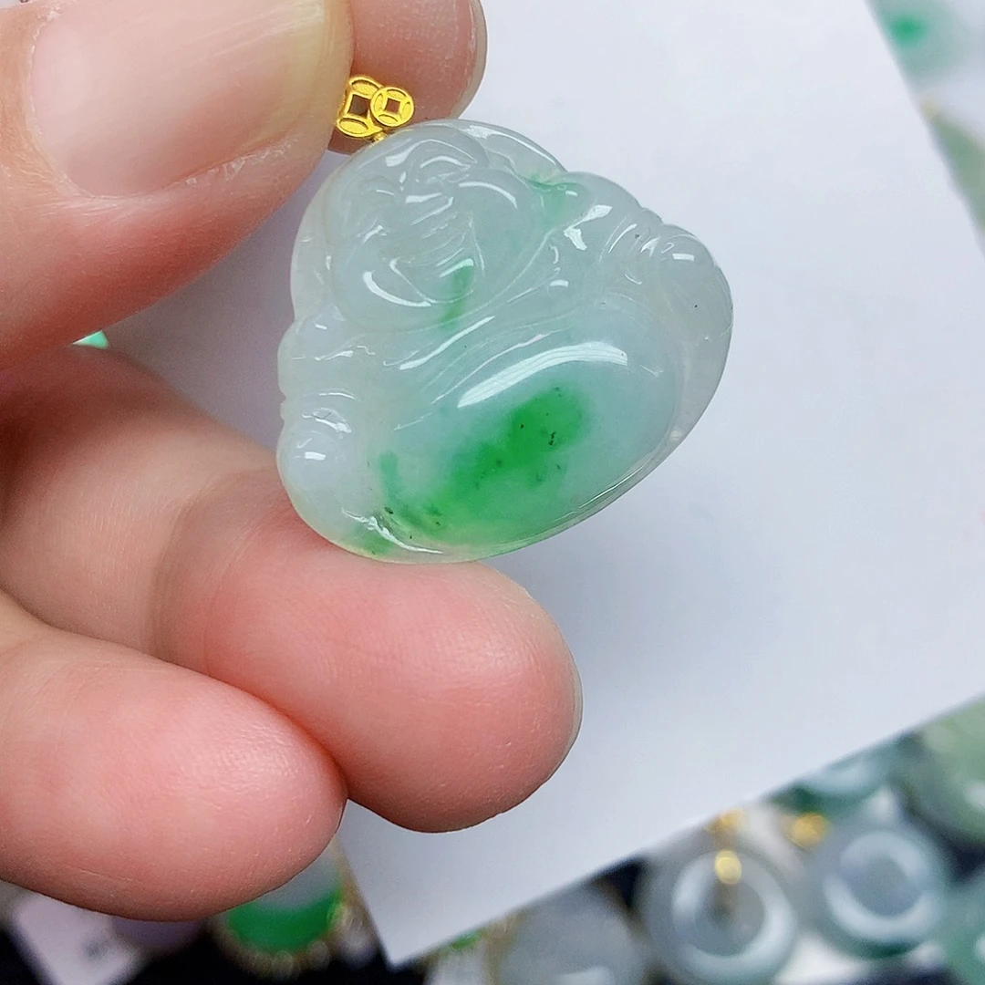 翡翠18K金镶嵌颈饰345785