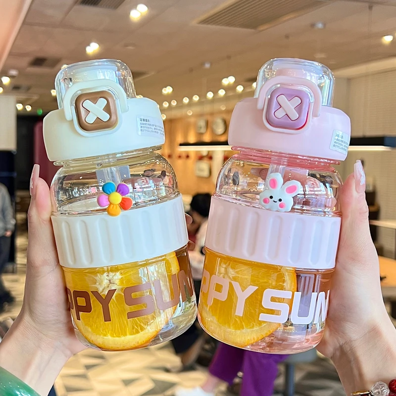 儿童水杯2025新款女童高颜值夏塑料双饮吸管杯幼儿园上学专用杯子