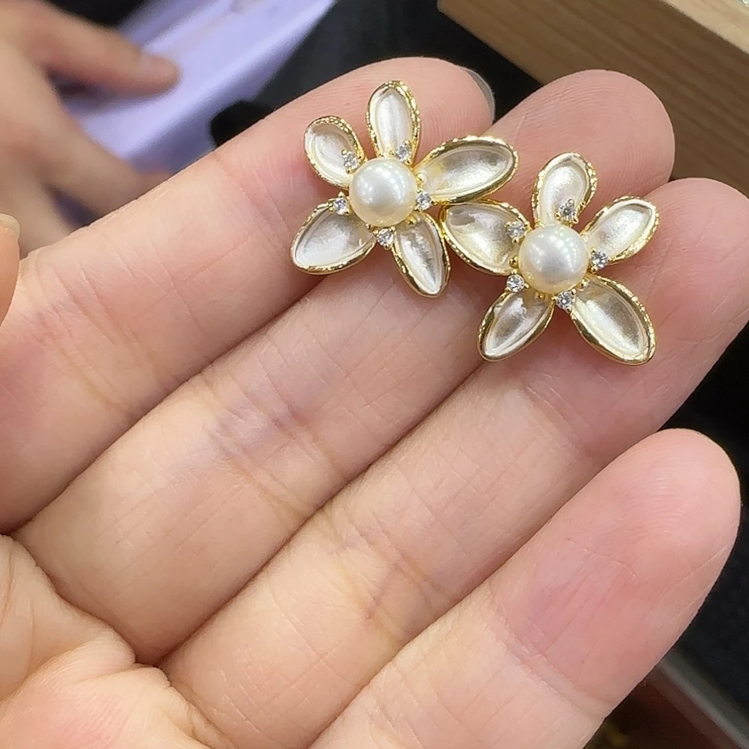 耳饰淡水珍珠银S925镶嵌