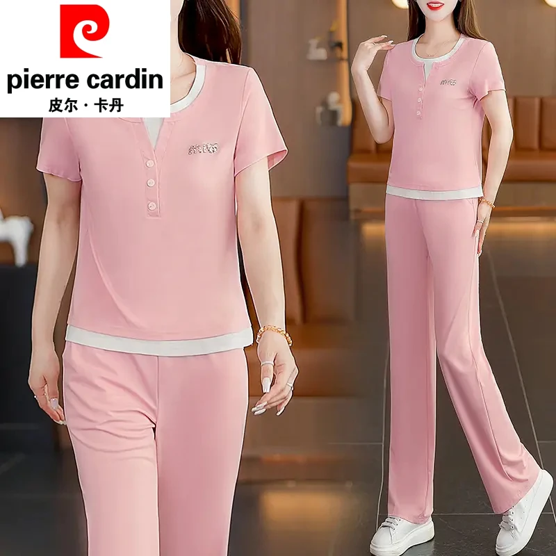 皮尔卡丹妈妈夏装运动服套装女2025新款爆款洋气时髦女士两件套装