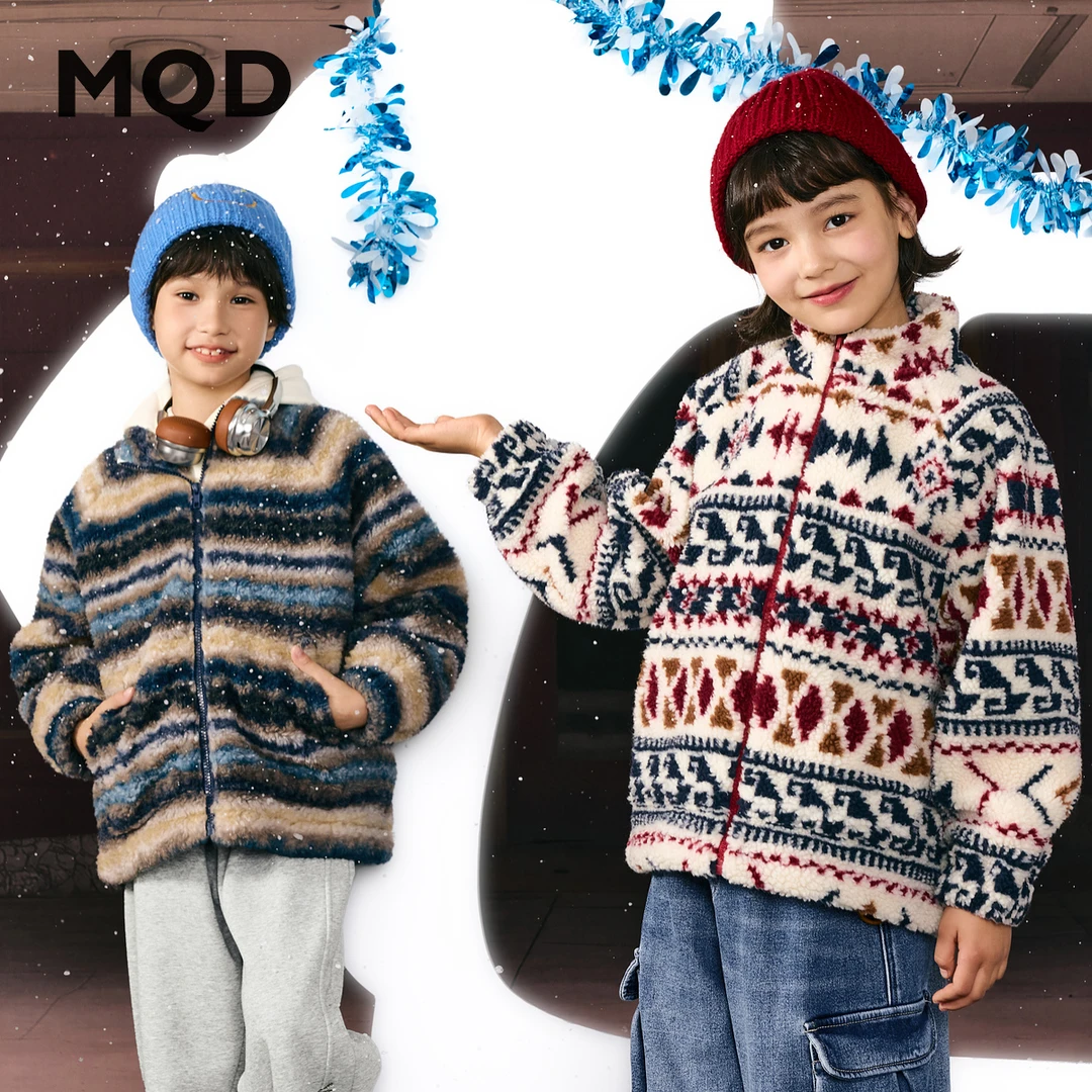 【拜年服】MQD男童25冬新款费尔岛仿羊羔绒氛围感外套9654W0813