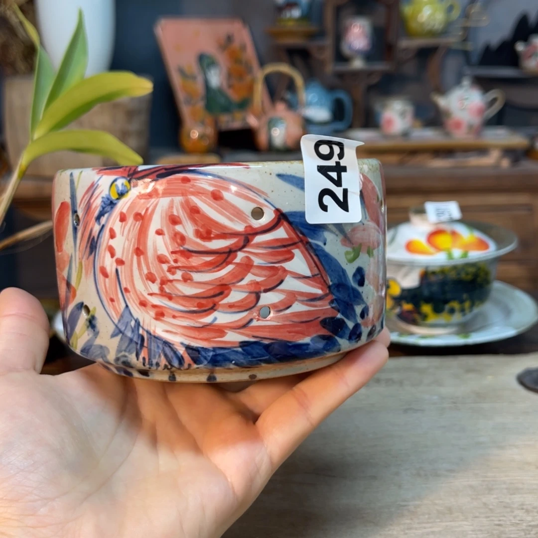 壶素浅陶瓷手工手绘