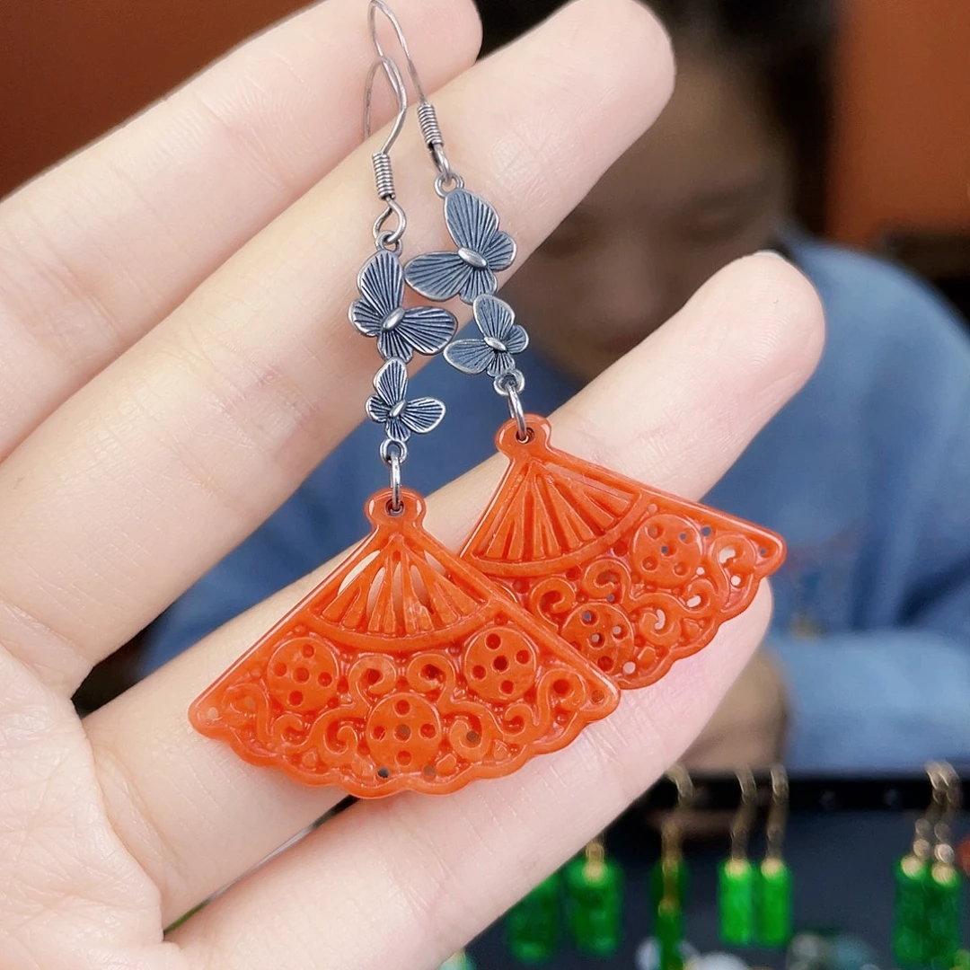 翡翠未镶嵌耳饰饰品