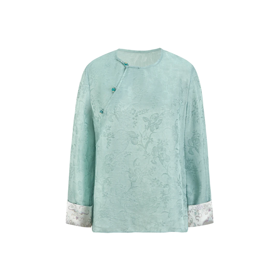 【卿禾】春季上新春款国风新中式民国风桑蚕丝衬衫百搭出街小众