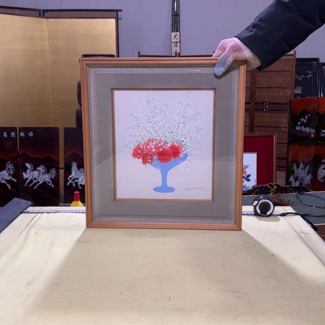 绘画刘*锅屏风框画茶空间设计