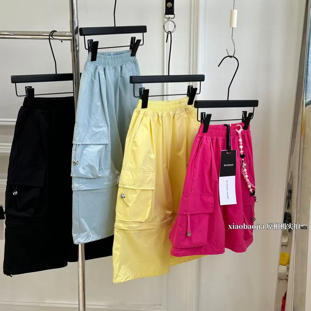 男童可拆卸工装长裤2025小宝家透气薄款防晒中大童宝宝潮夏季短裤