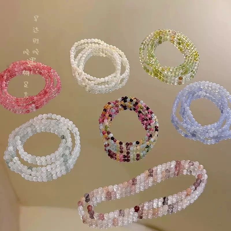 【三圈】4mm简约精致手串天山翠玛瑙海蓝宝多样款式