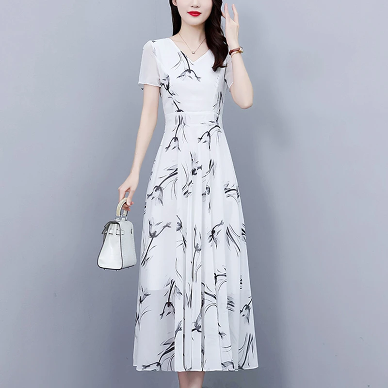 雪纺碎花连衣裙子女夏季2025新款今年流行高端奢华品牌温柔风裙子