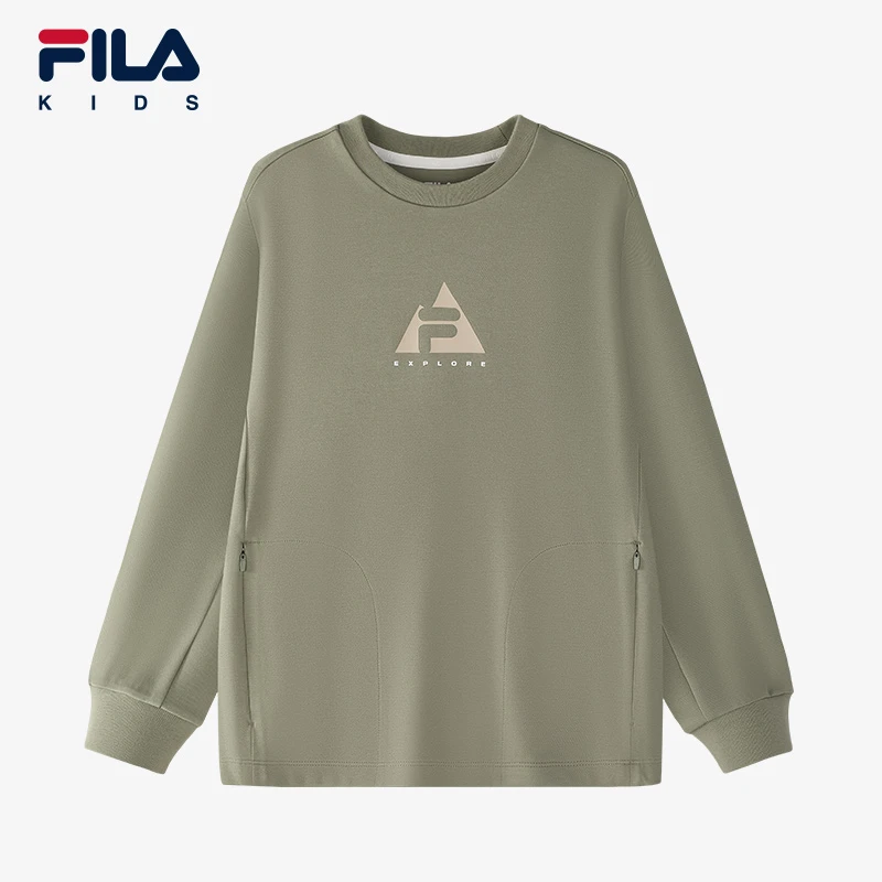 【斐乐儿童】2025夏季中大童运动时尚休闲情侣套头卫衣K12B513201