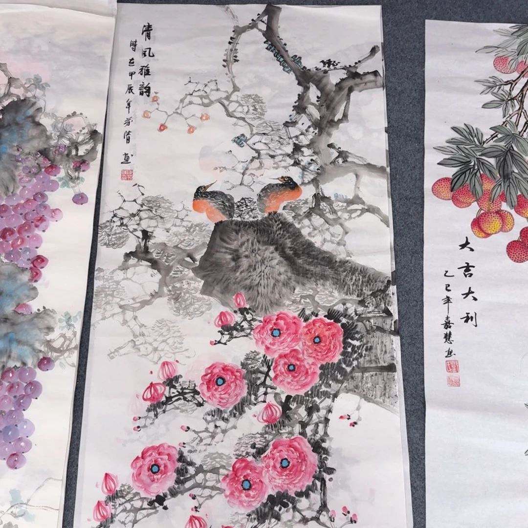 国画三尺尺寸50X100纯手绘作品