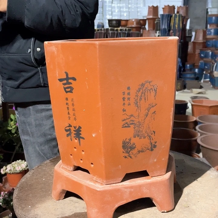 紫砂红如意六方加托