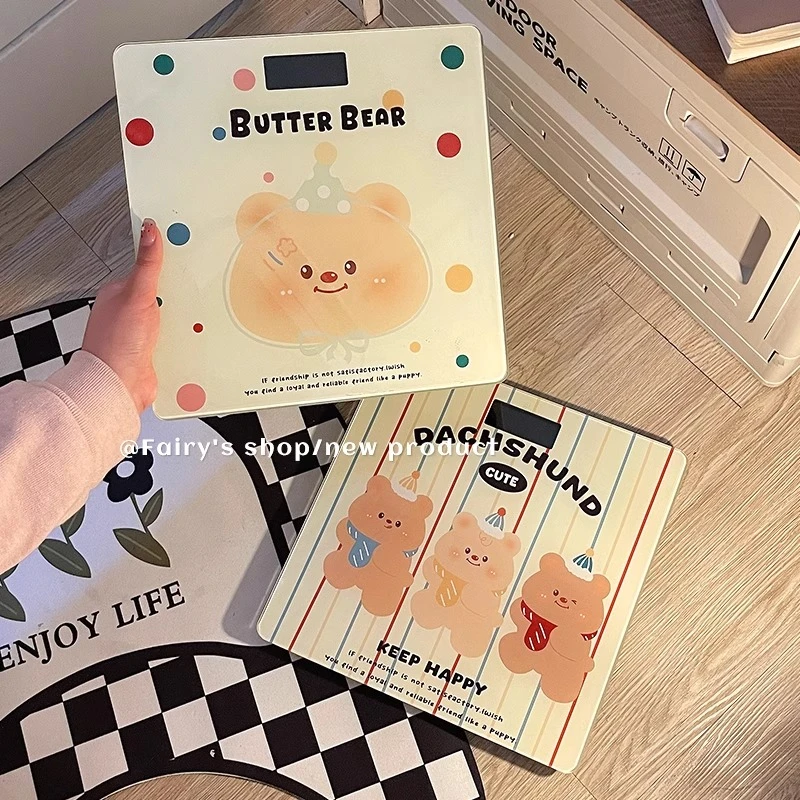 卡通体重秤充电款女生宿舍家用小型测量健康专用新款精准电子秤